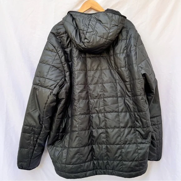 NIKEQUILTED PUFFER SYNTHETIC FILLED THERMORE FULL ZIP HOODED JACKET BLACK XXL